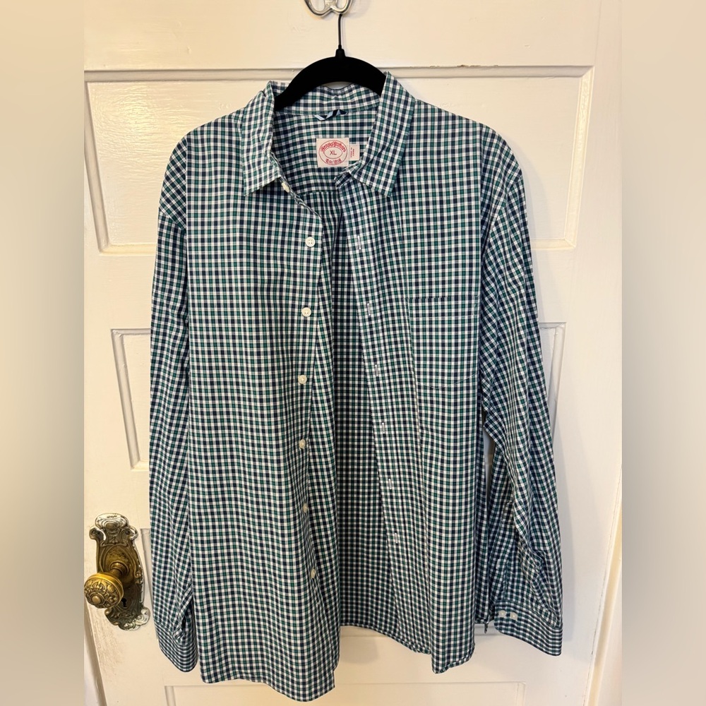 Brooks Brothers Mens XL Gingham Shirt Traditional Fit Button Down Check Preppy